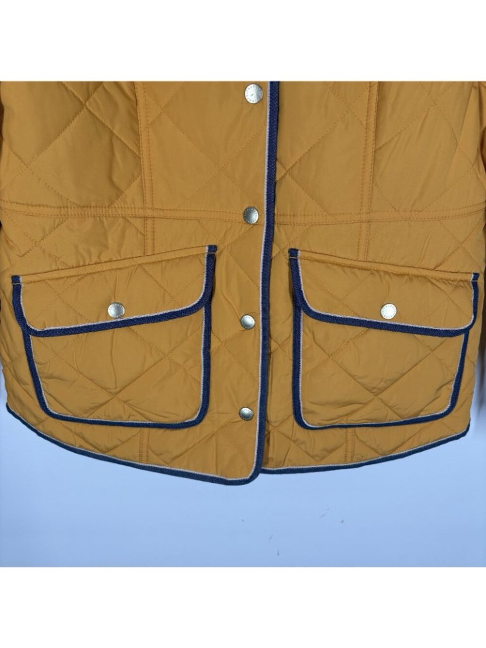 Talbots Women XS Mustard Yellow Corduroy Collar Quilted Barn Jacket NWOT - Picture 3 of 10
